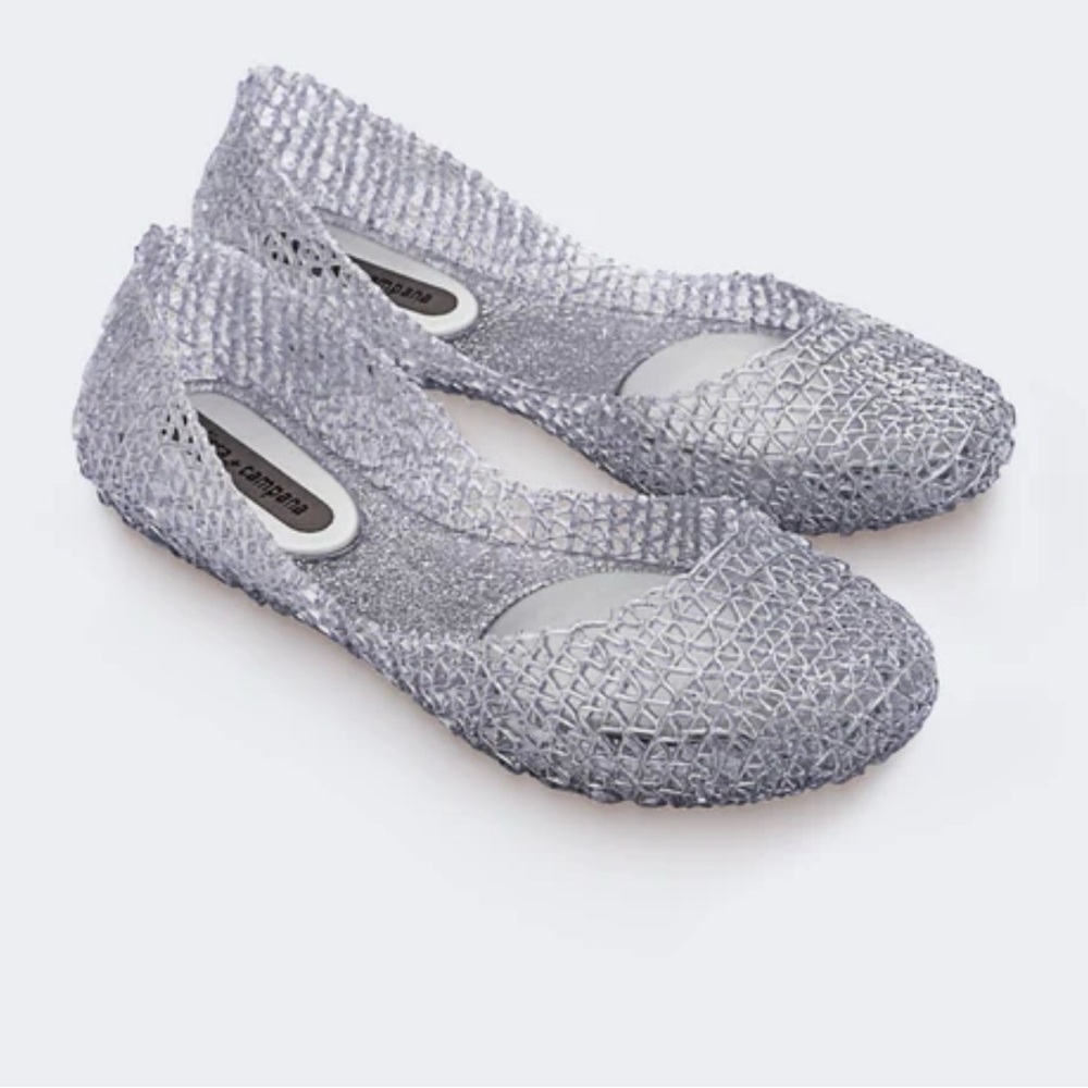 Melissa + Campana silver ballerina flats size 10